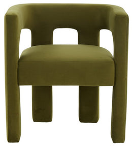 Deandre Contemporary Velvet Dining Chair, Olive Green