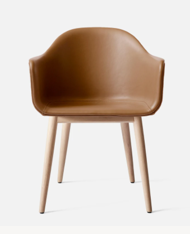 Harbour Dining Chair, Natural Oak Legs, Leather Dakar 0250 Seat