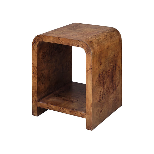 Putnam Side Table, Dark Burl Wood