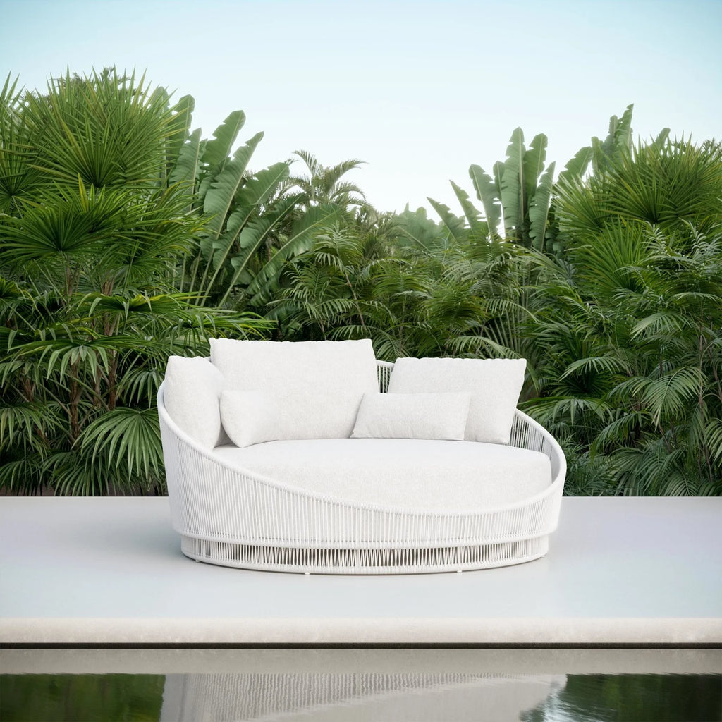 Palma, Day Bed Lounge - White with Cloud Cushion