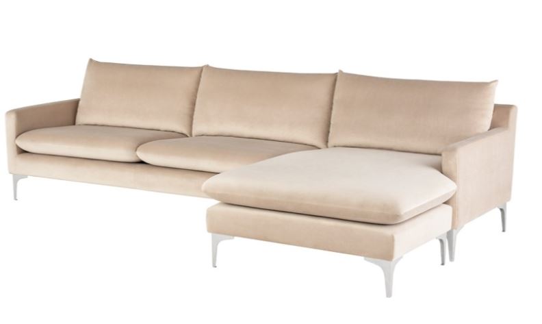 Anders Sectional Sofa - Nude, 117.3in