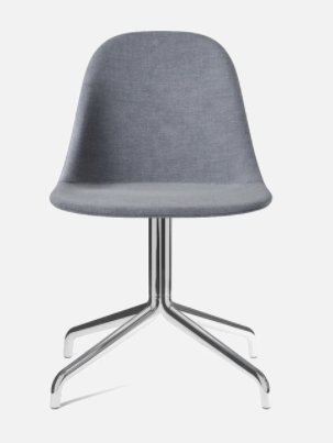 Harbour Swivel Side Chair, Polished Aluminum Legs, Fiord 751 Seat