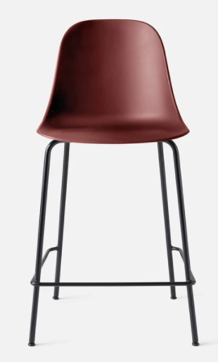 Harbour Counter Side Chair, Black Legs, Burned Red Shell Seat