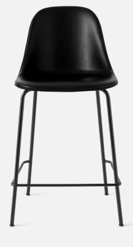 Harbour Bar Side Chair, Black Legs, Leather Dakar 0842 Seat