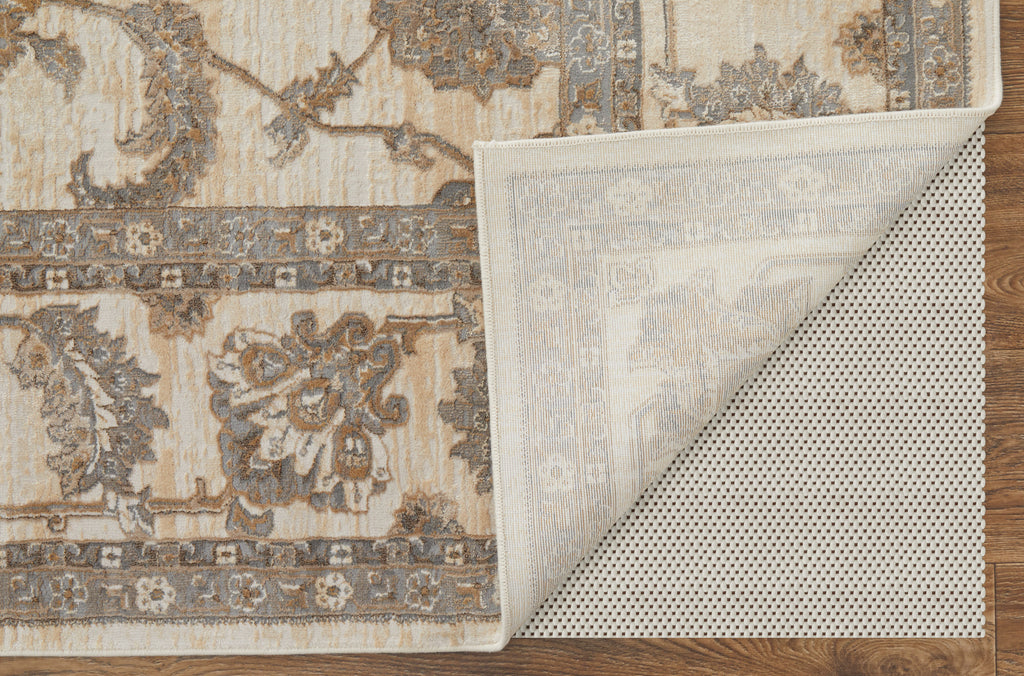 Celene Traditional Bordered Tan Ivory Brown Area Rug (5' x 7'6")