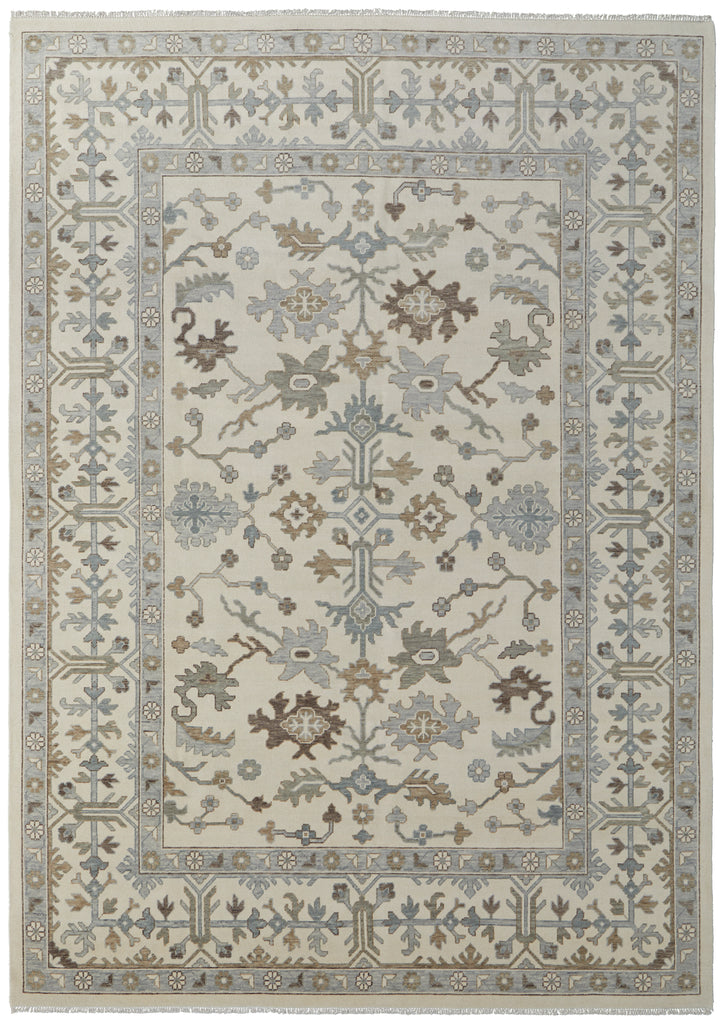 Karina Transitional Floral Botanical Ivory Gray Brown Area Rug (7'9" x 9'9")