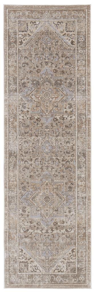 Celene Traditional Medallion Tan Brown Ivory Area Rug (2'6" x 8')