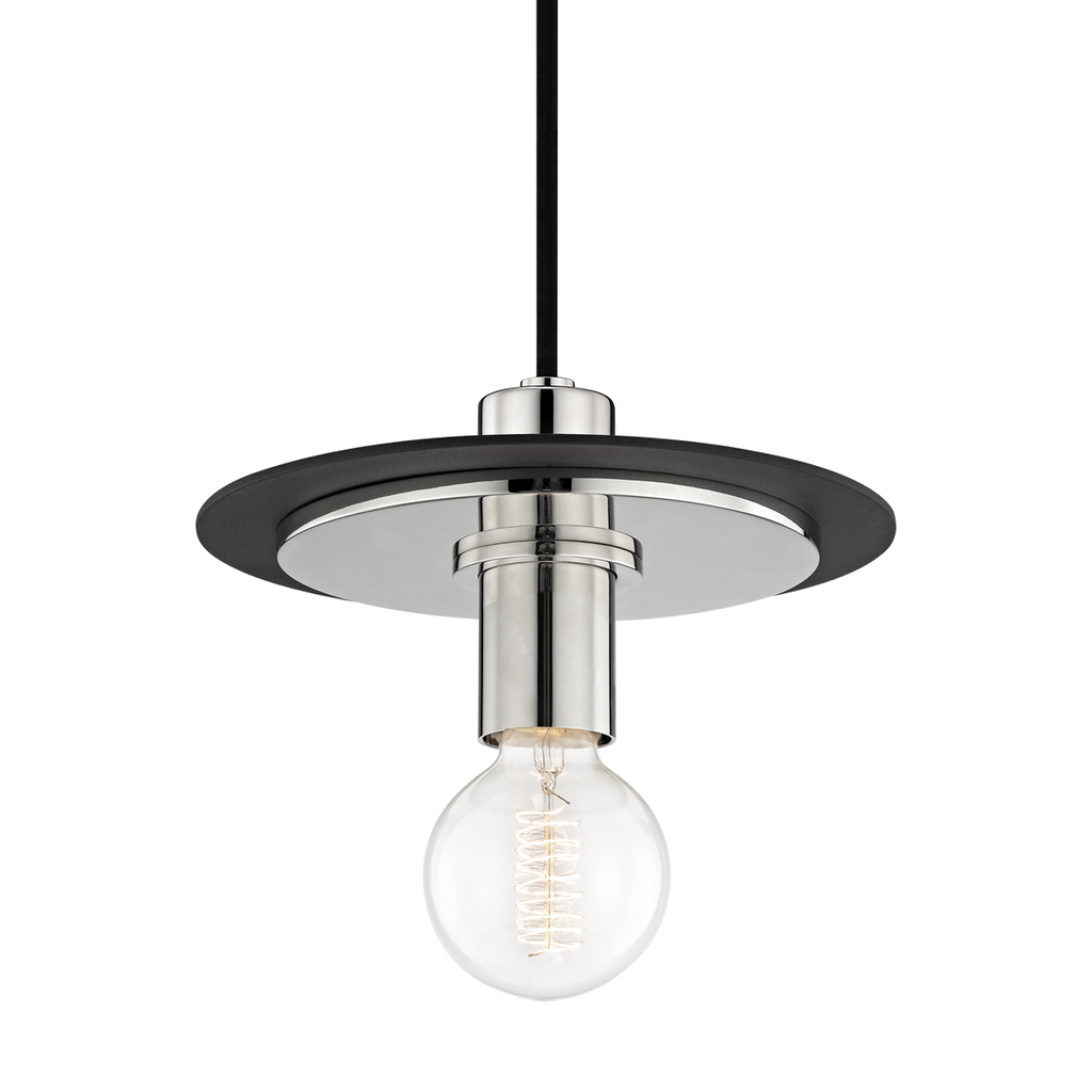 Milo Pendant 7" - Polished Nickel/Dusk Black