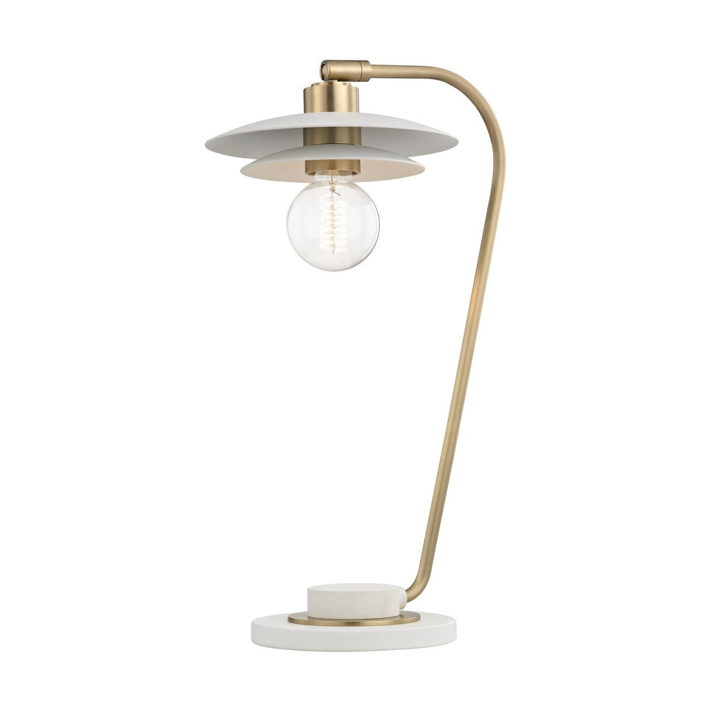 Milla Table Lamp - Aged Brass/White