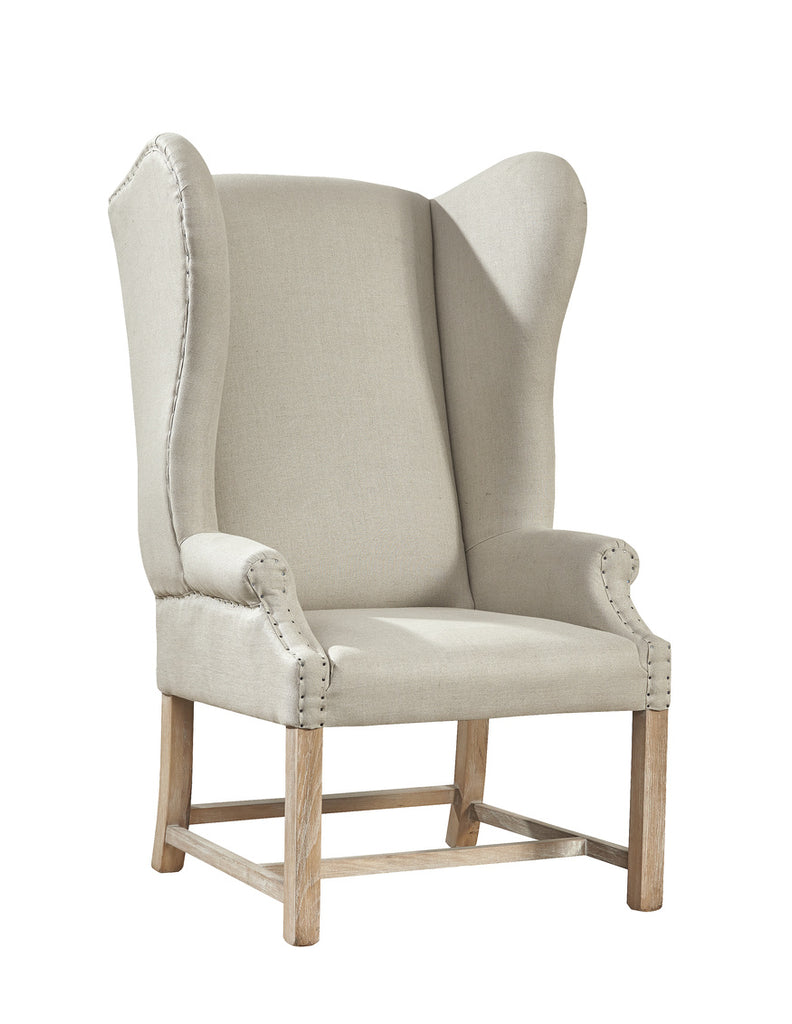 Grand Linen Wingback Chair