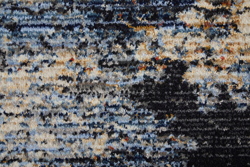 Sonora Modern Abstract Tan Blue Gray Area Rug (7'10" x 10'3")