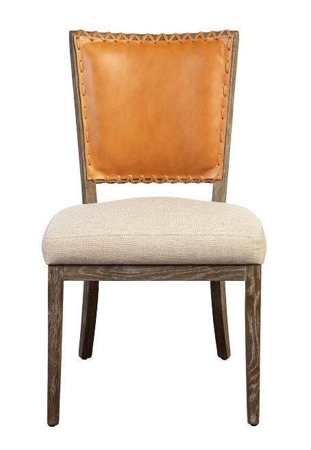 Lina Leather and Linen Chair