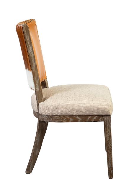 Lina Leather and Linen Chair