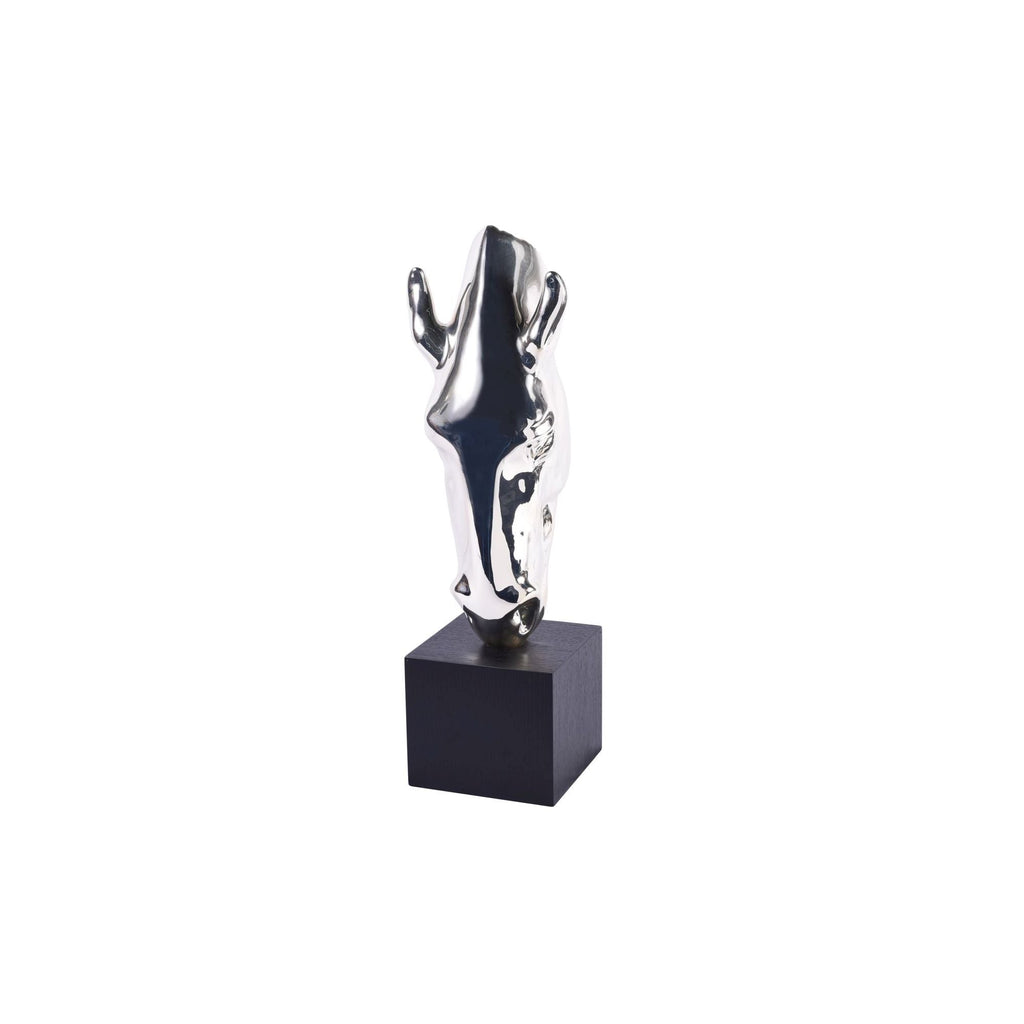 Horse Head Statue Silver