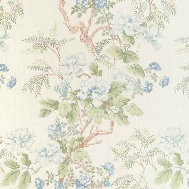 Lee Jofa Chinese Peony Fabric, Blue