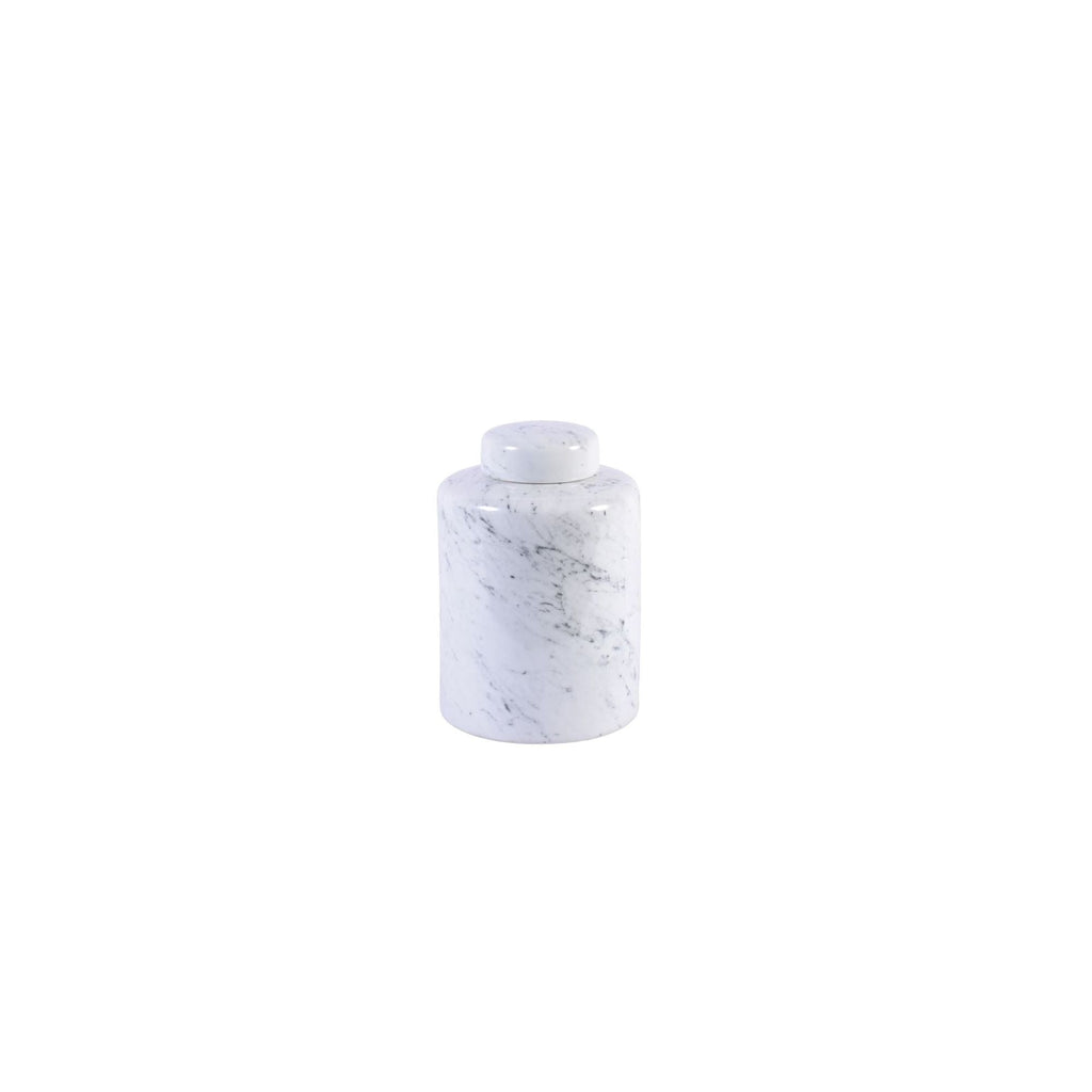 Round Jar Porcelain Marbleized Small