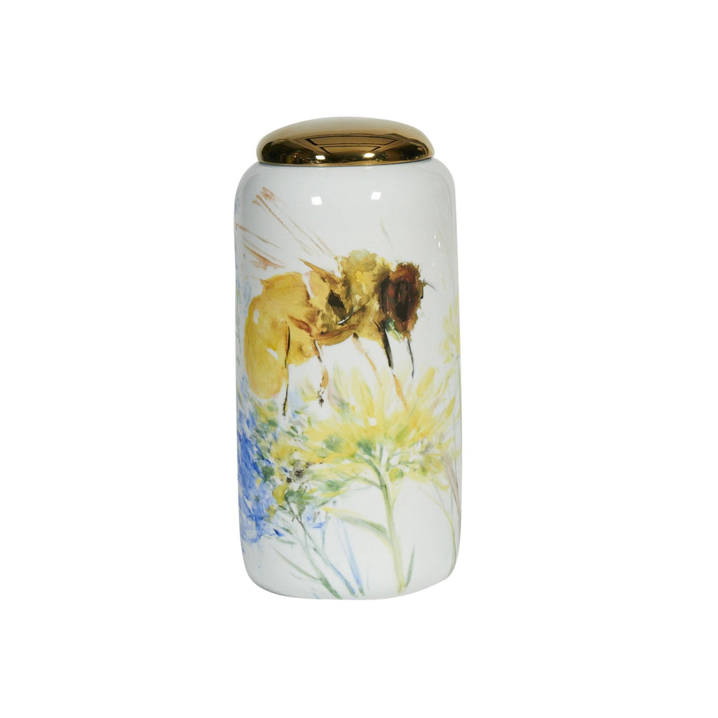 Colored Bee Cylinder Jar Large