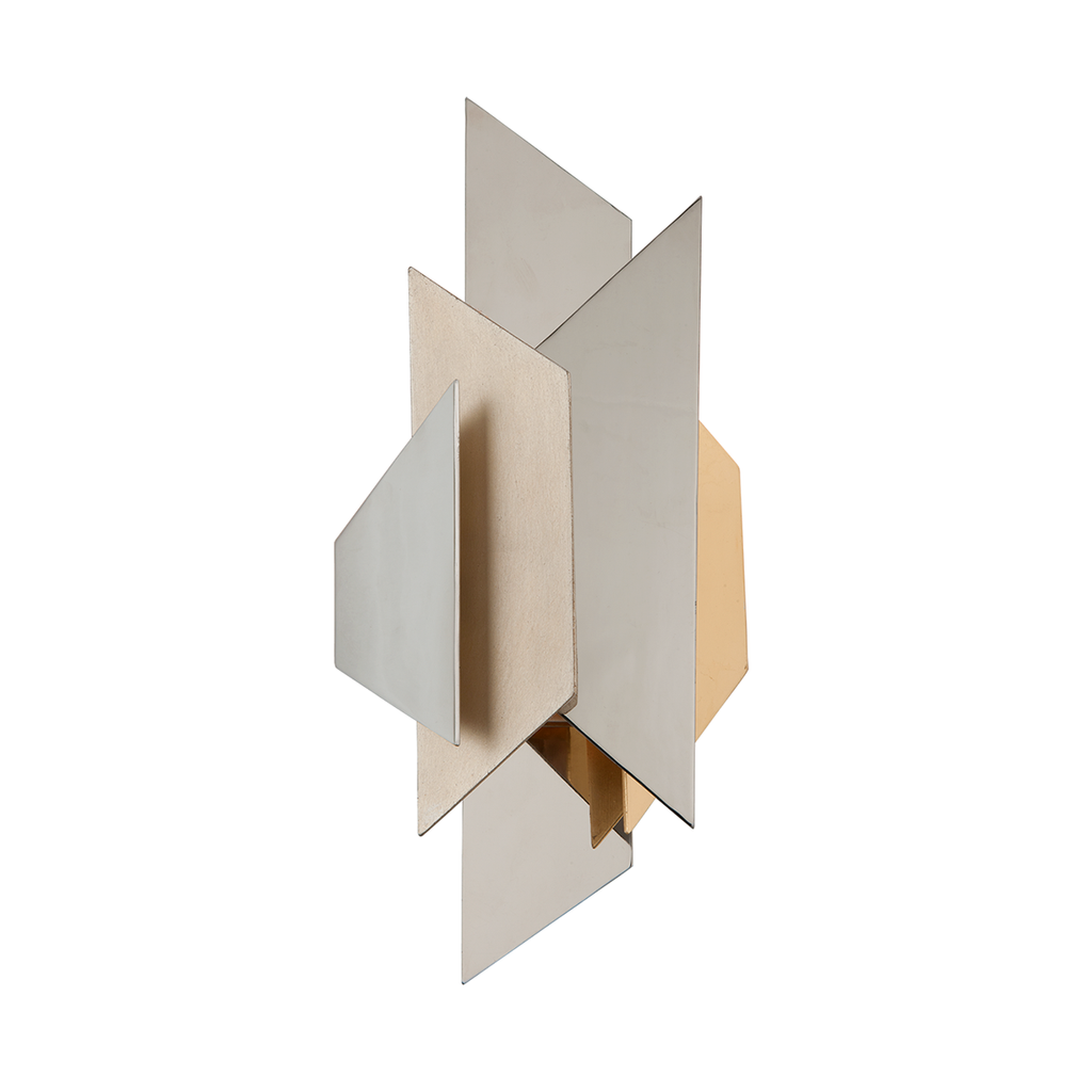 Modernist Wall Sconce 18" - Pol Ss W Silver/Gold Leaf