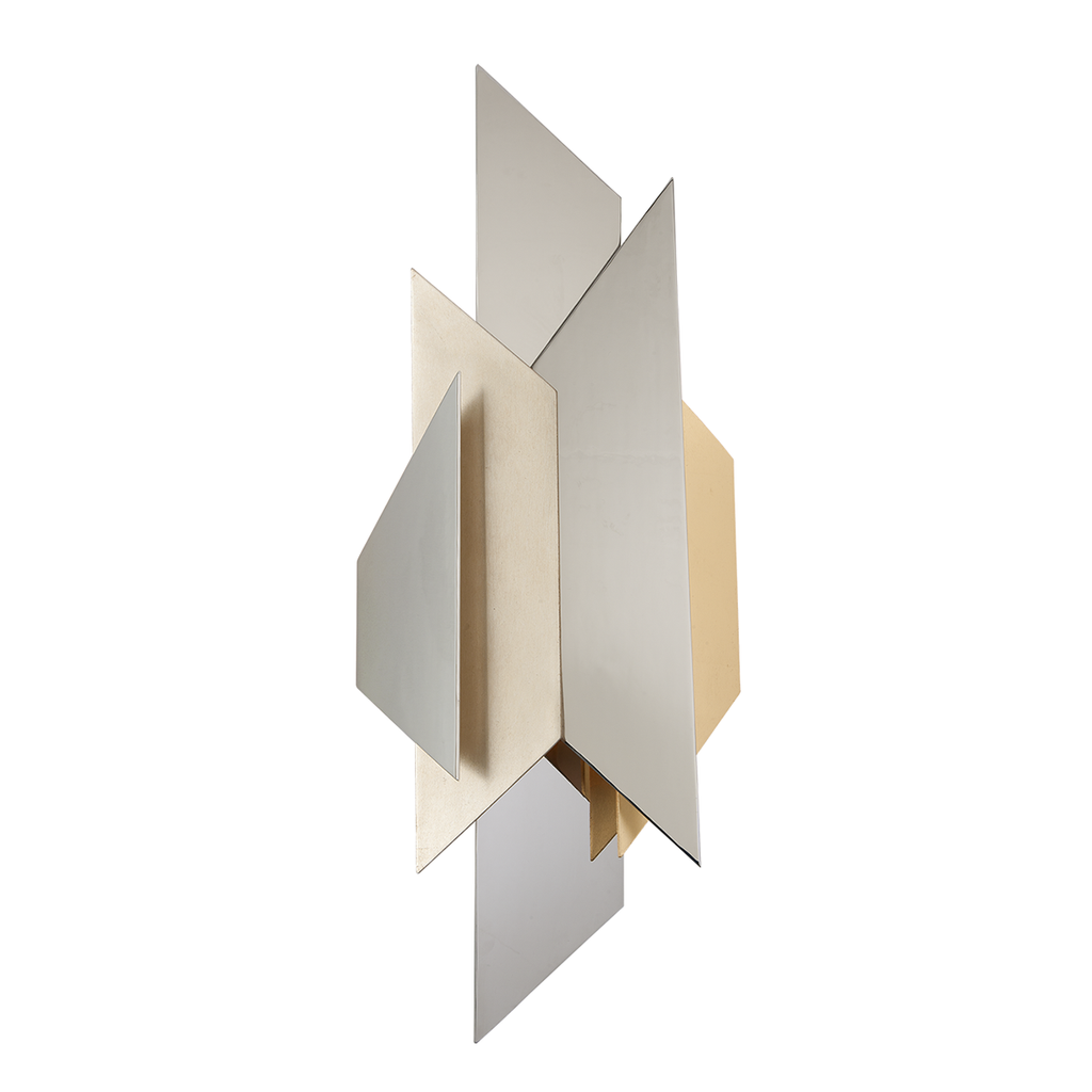 Modernist Wall Sconce 30" - Pol Ss W Silver/Gold Leaf