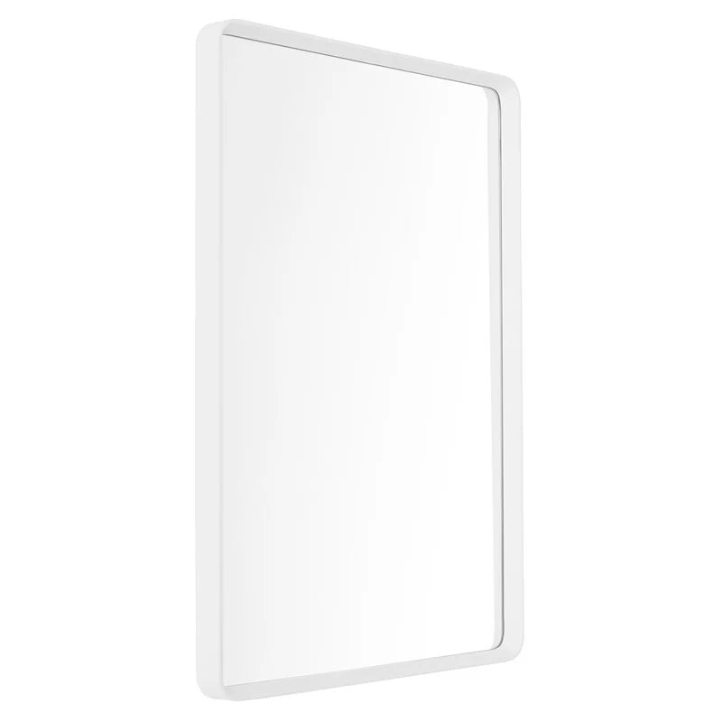 Norm Wall Mirror, Rectangular, White