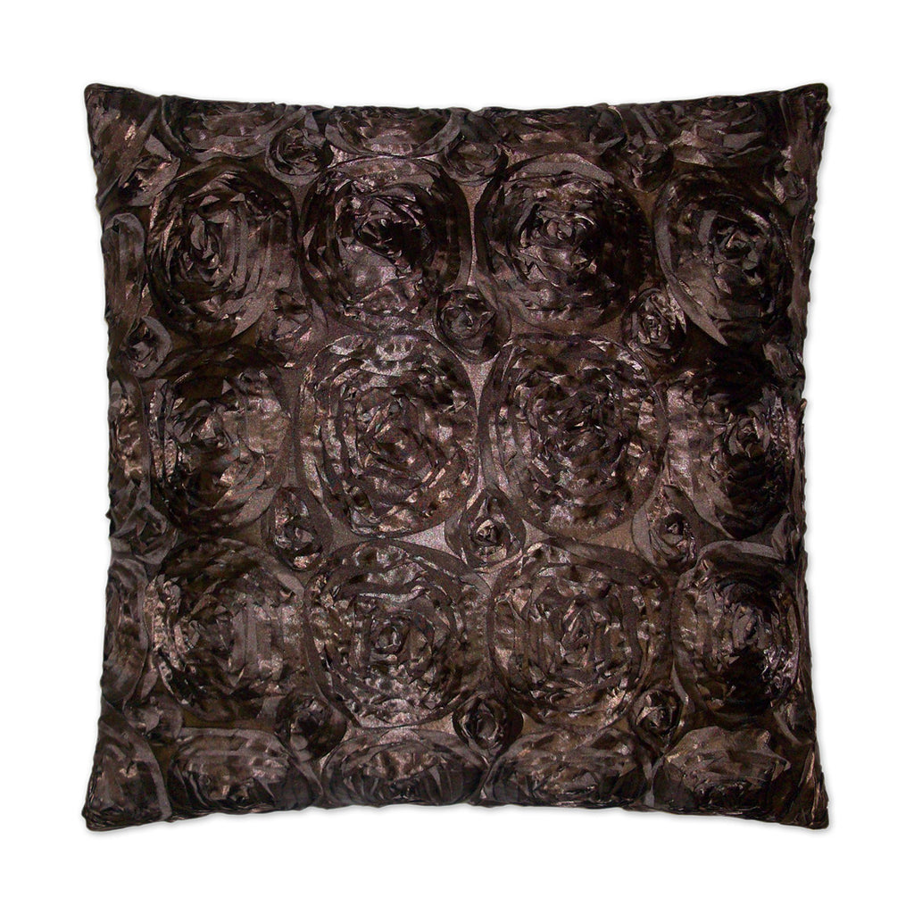 Silk Roses Pillow - Brown