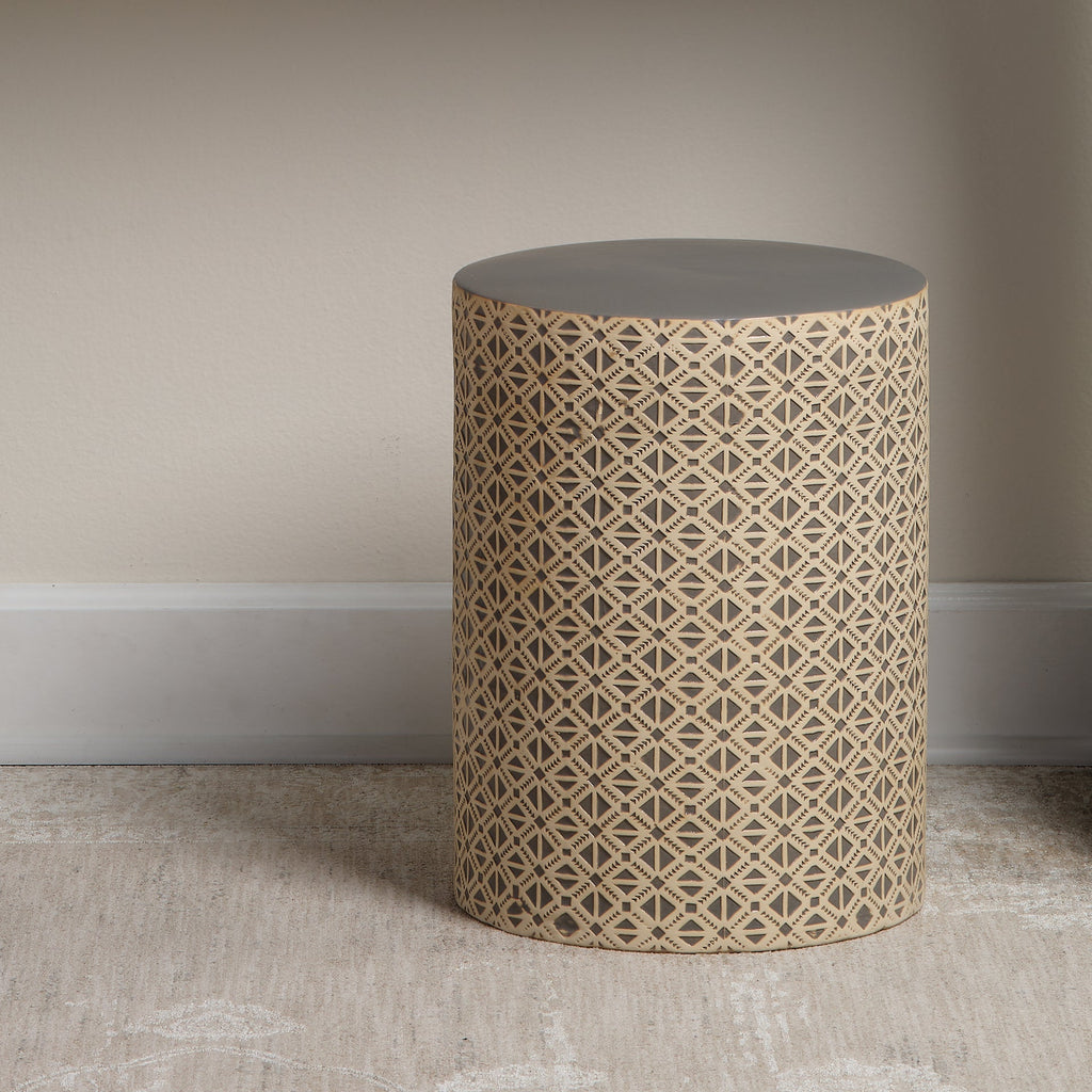 Charlotte Side Table-Cream and Grey