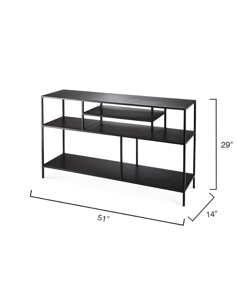 Element Shelved Console Table-Black