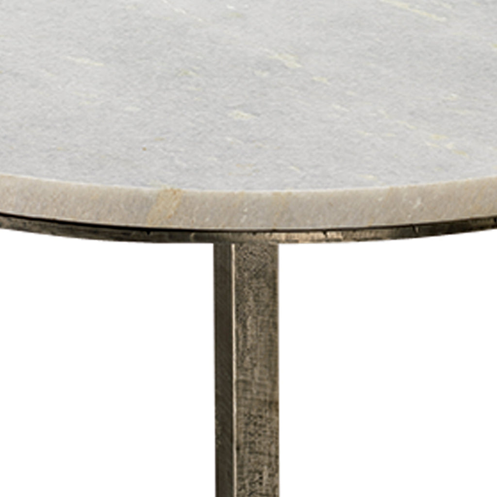 Left Bank Marble Table-Silver