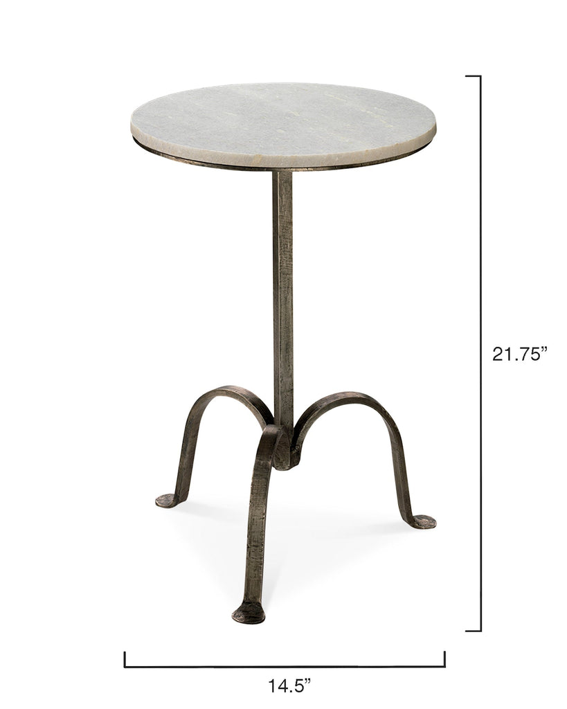 Left Bank Marble Table-Silver