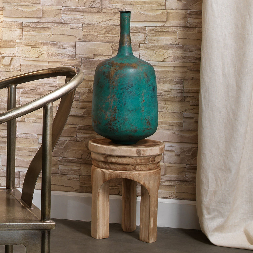 Mesa Wooden Stool-Brown