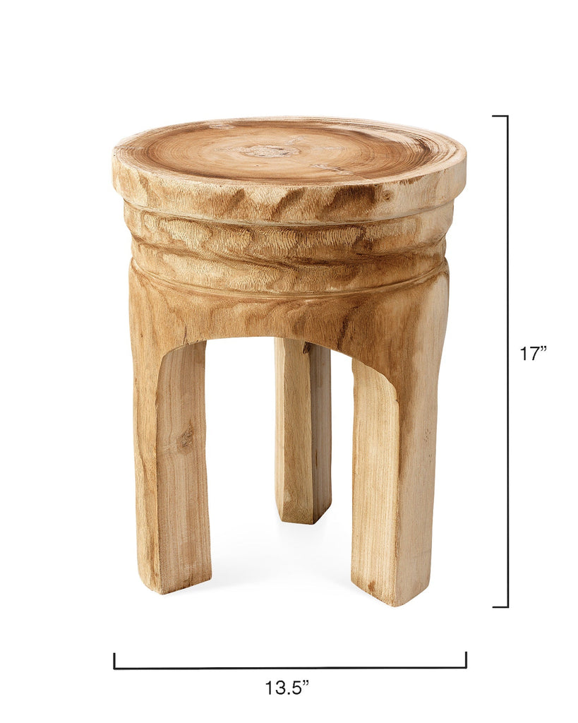 Mesa Wooden Stool-Brown