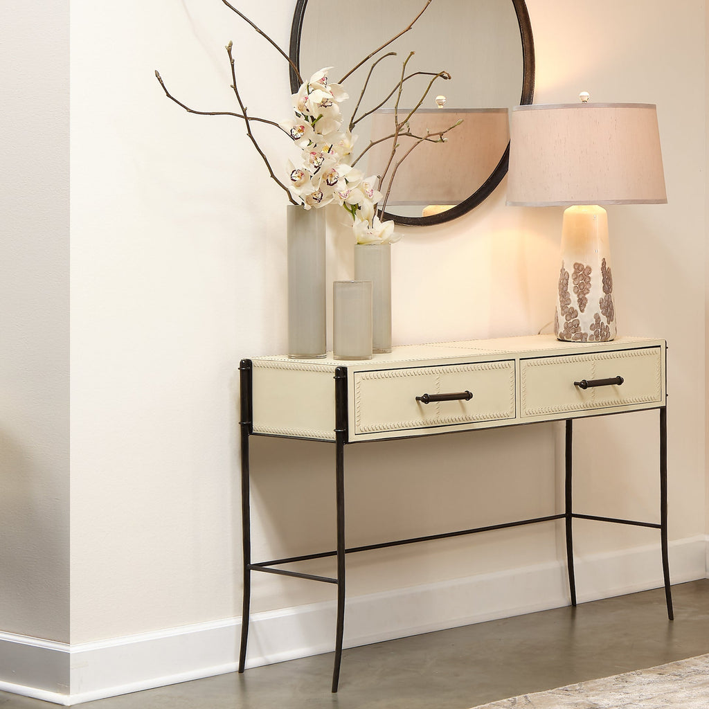 Nevado Console Table-Off White and Black