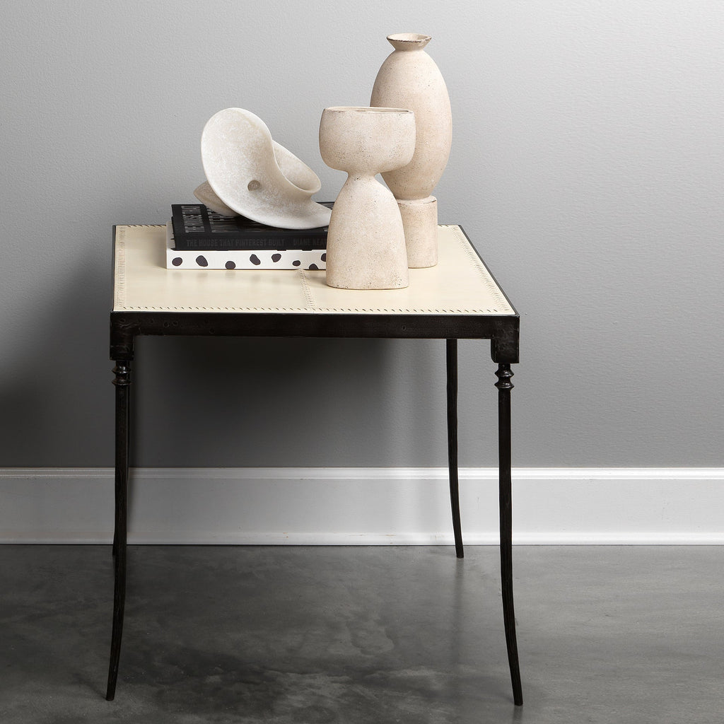 Nevado Side Table-Off White and Black