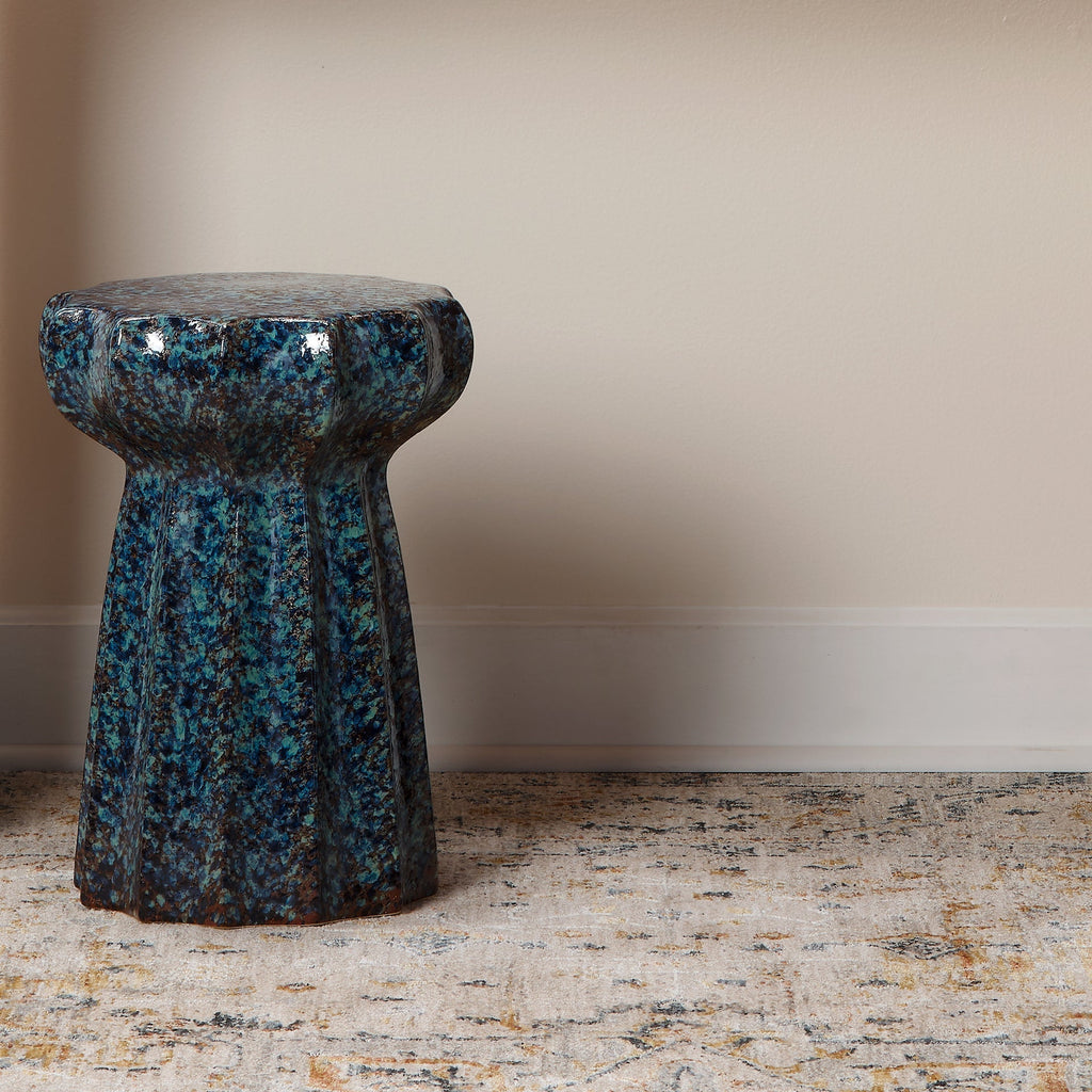 Oyster Side Table-Multi-Blue