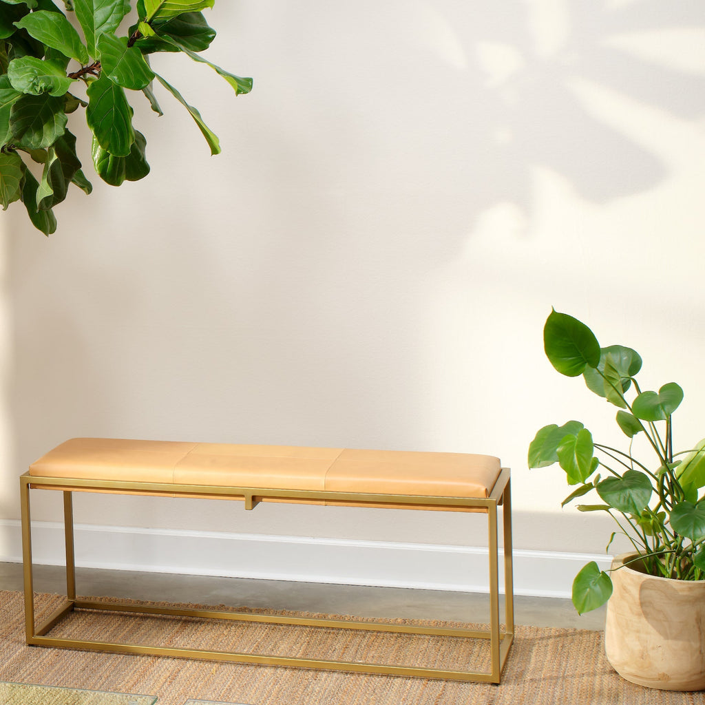 Shelby Bench-Cashew and Antique Brass