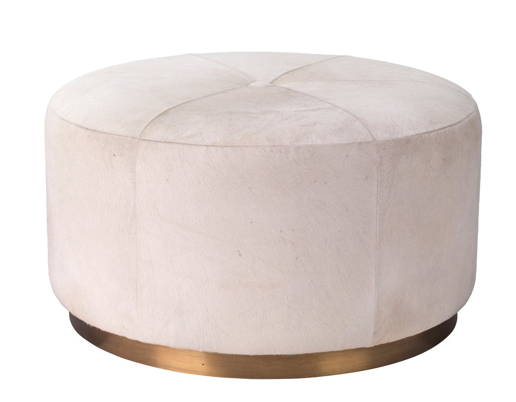 Thackeray Round Pouf-White-20THAC-LGWH