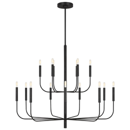 Brianna Large Two-Tier Chandelier - Aged Iron