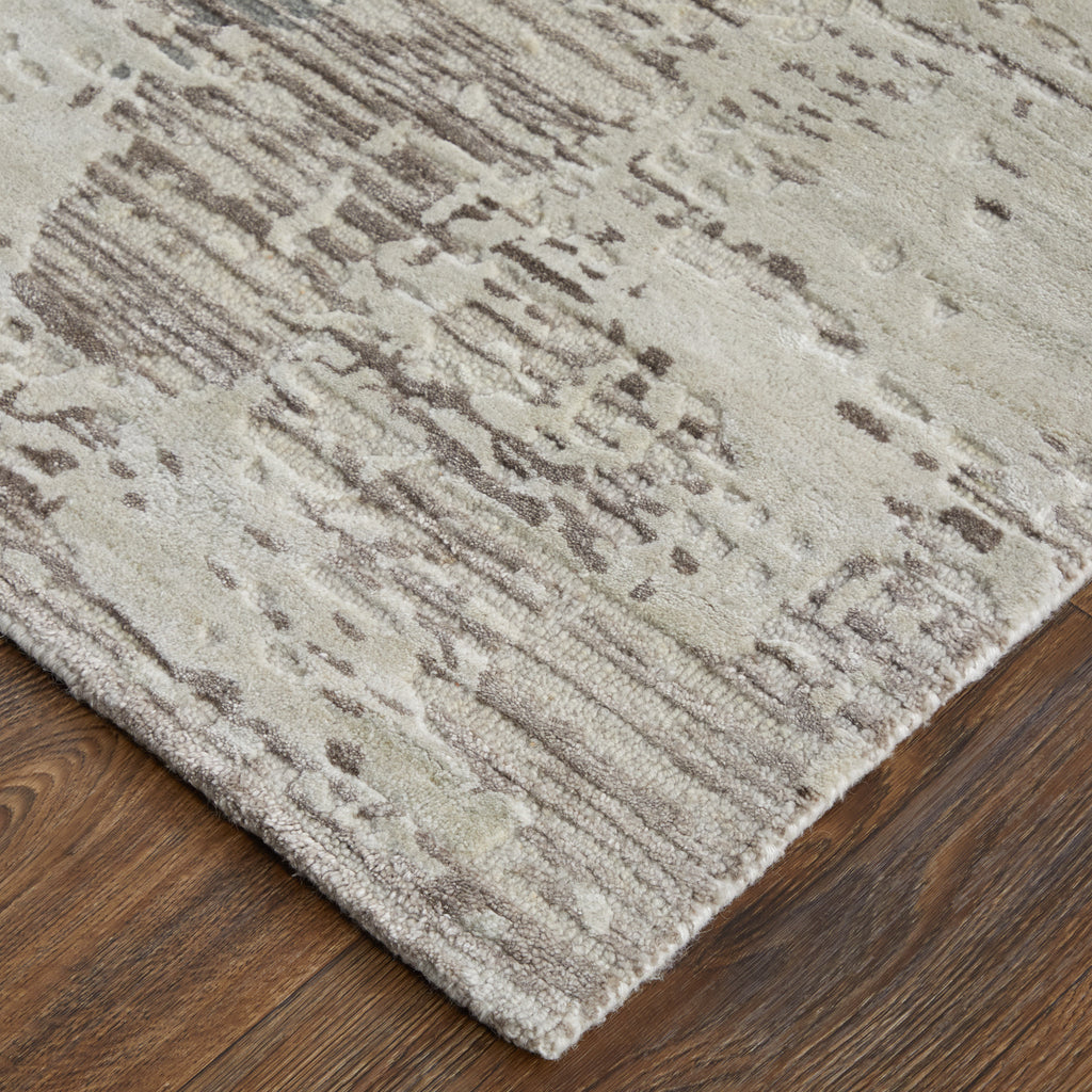 Zarah Modern Abstract Brown Tan Black Area Rug (8' x 10')