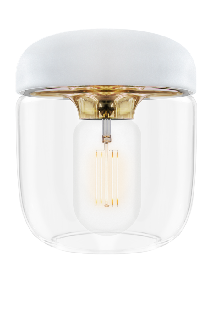 Acorn White Polished Brass Lamp Shade