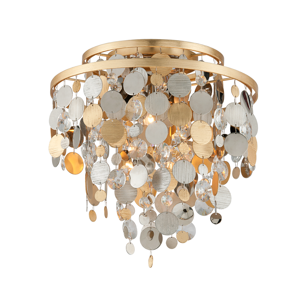 Ambrosia Flush Mount - Gold Silver Leaf & Stainless