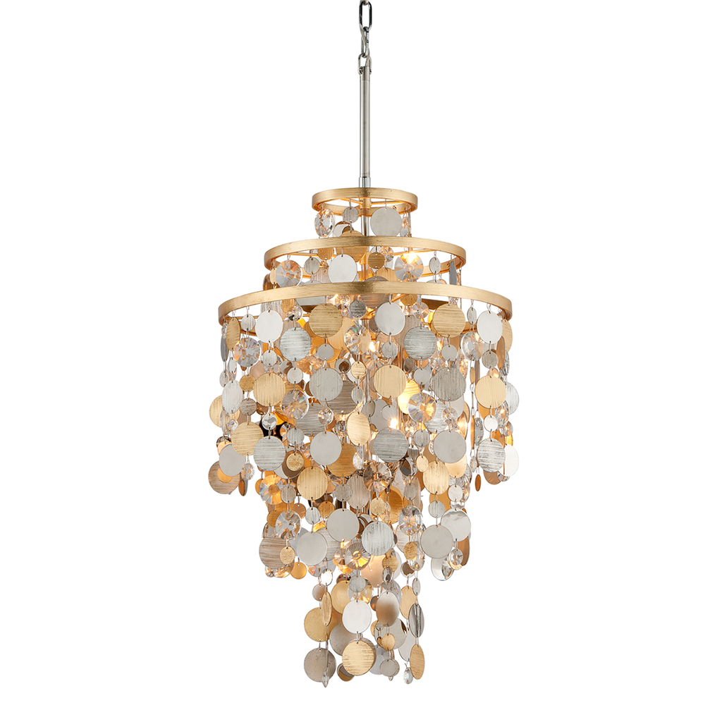 Ambrosia Pendant 30" - Gold Silver Leaf & Stainless