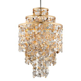 Ambrosia Pendant 50" - Gold Silver Leaf & Stainless