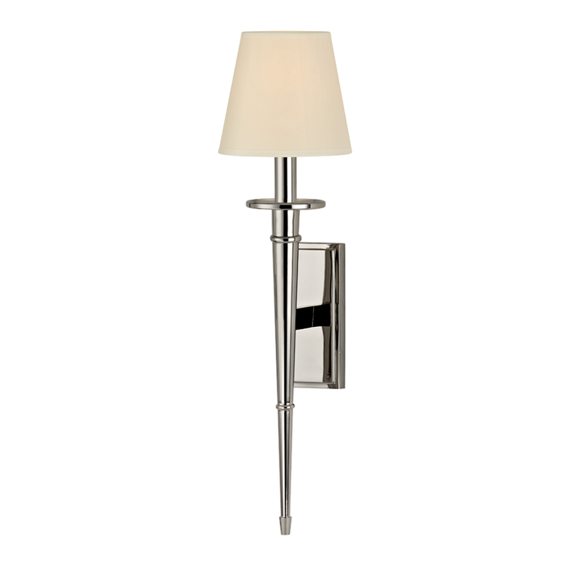 Stanford Wall Sconce Rounded Base 6" - Polished Nickel