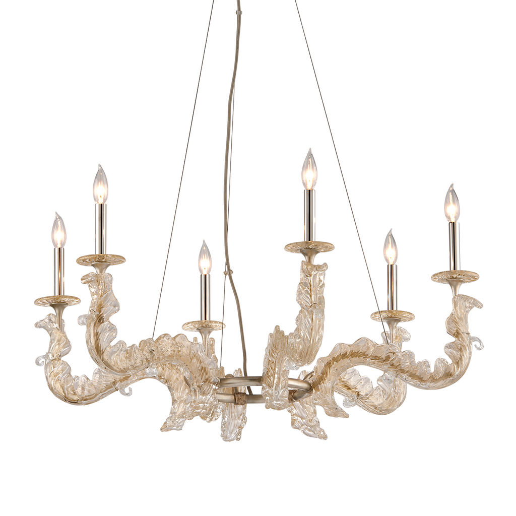 Cielo Chandelier 39" - Silver Leaf