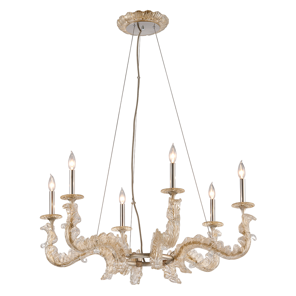 Cielo Chandelier 39" - Silver Leaf