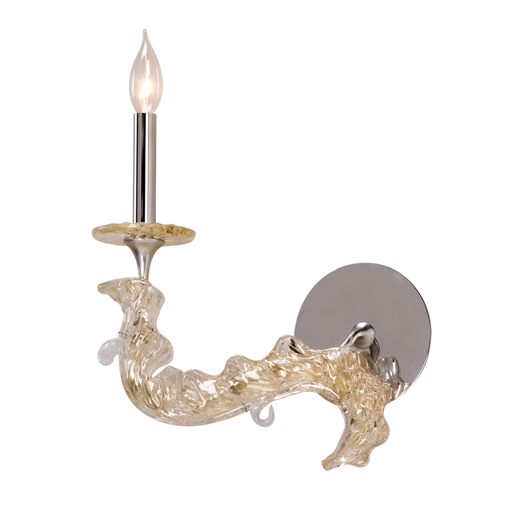 Cielo Wall Sconce Left, 12" - Silver Leaf