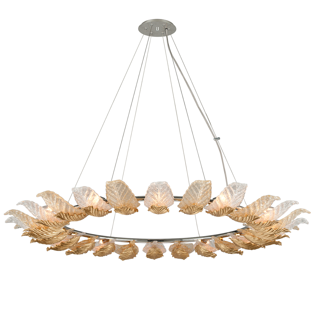 Anello Chandelier 56" - Gold Leaf W Polished Stainless