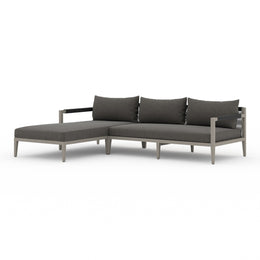 Sherwood Outdoor 2 - Piece Sectional, Weathered Grey - Venao Charcoal