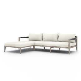 Sherwood Outdoor 2-Piece Sectional, Weathered Grey - Venao Ivory