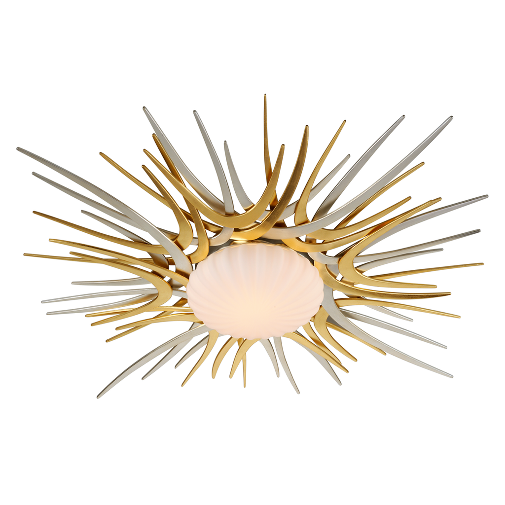 Helios Flush Mount 7" - Gold And Silver Leaf